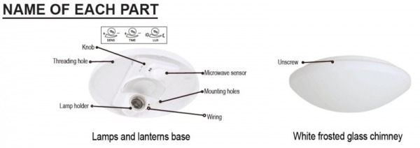 Plafonniere E27 met bewegingssensor en Schemersensor - Type 6 - Afbeelding 8