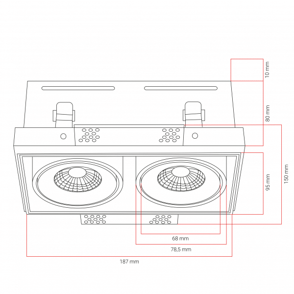 Trimless spot Tetragon 2L-wit, eenmalig gebruikt - Afbeelding 4