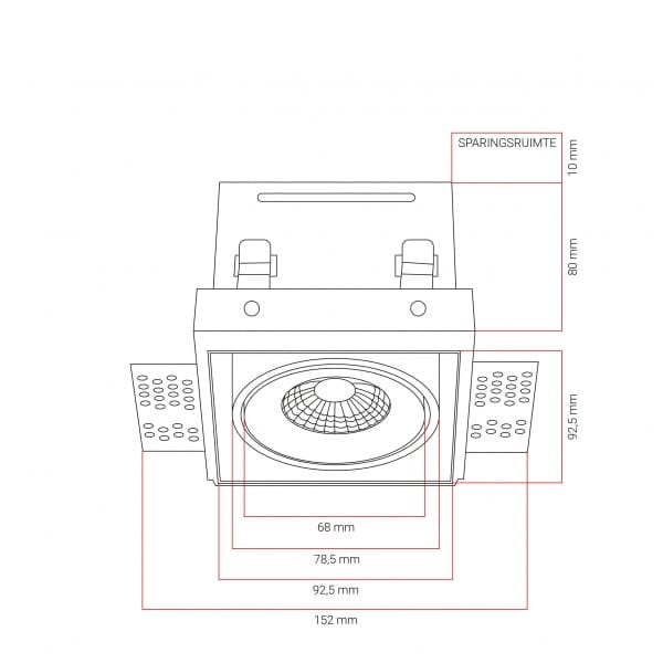 Trimless spot Tetragon 1L-wit, Dim to Warm, eenmalig gebruikt - Afbeelding 4